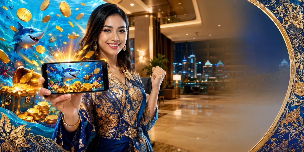 Pengguna berbaju batik di Selangor bermain permainan memancing dalam talian melalui 7300